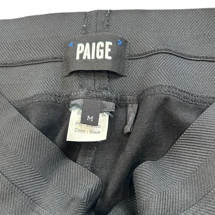 Paige Women's Medium Pants Paloma Black Lambskin Leather Ponte Legging Goth Edgy Punk 90s