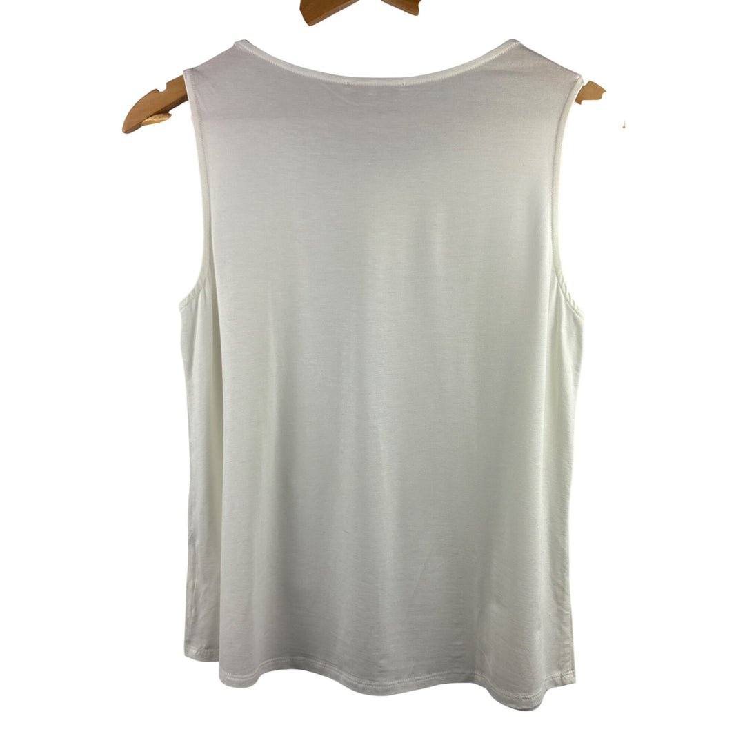 Skies Are Blue White Lace Front Knit Top SP