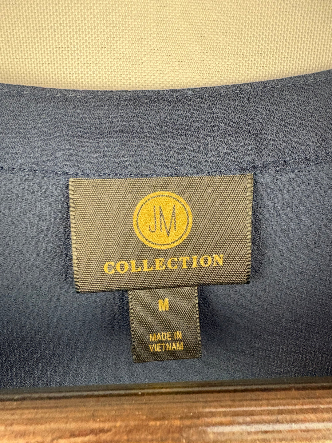 Women’s JM Collection Medium Dark Navy Blouse w/ Silver Buttons