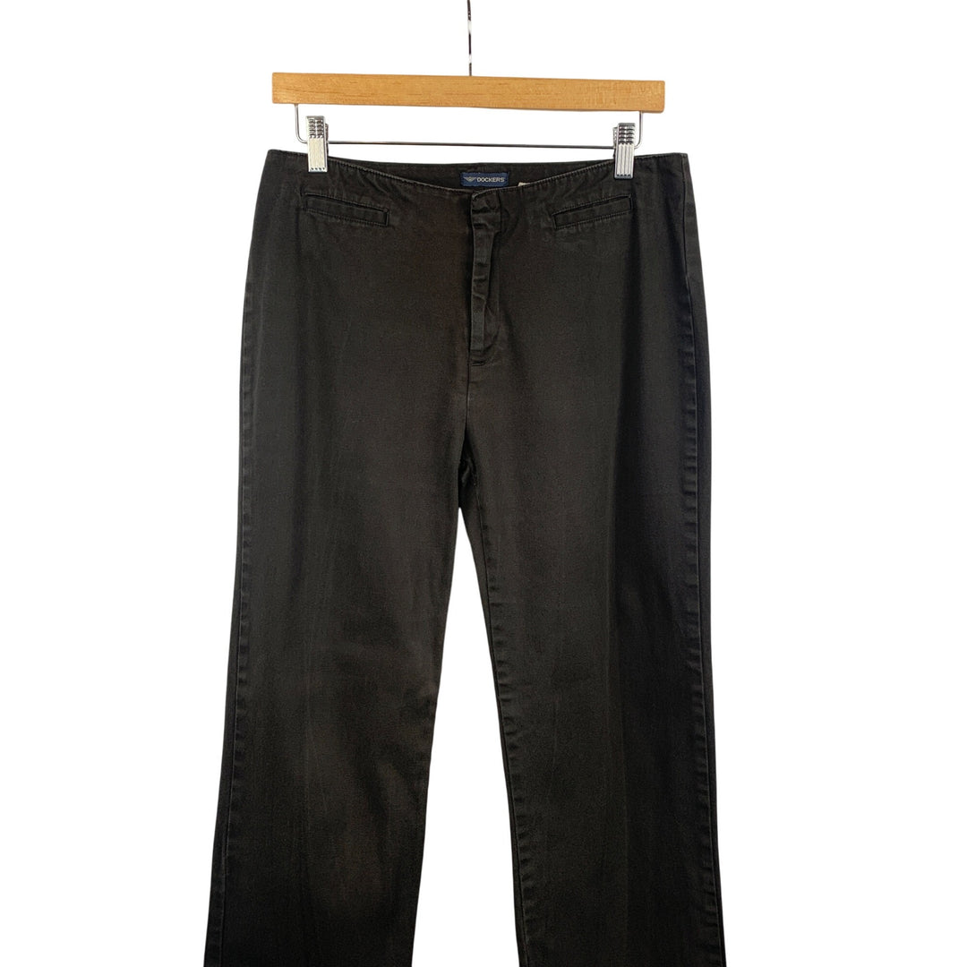 Dockers Womens Black Straight Leg Stretch Pants Size 10S
