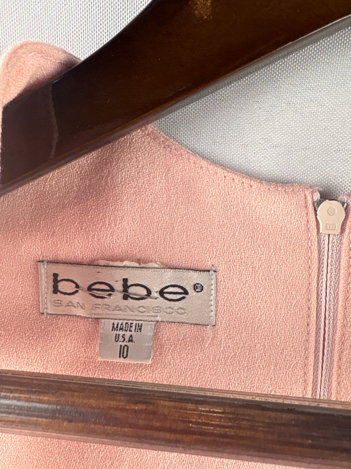 Women’s Bebe Size 10 Peachy Pink Pencil Dress & Blazer Set