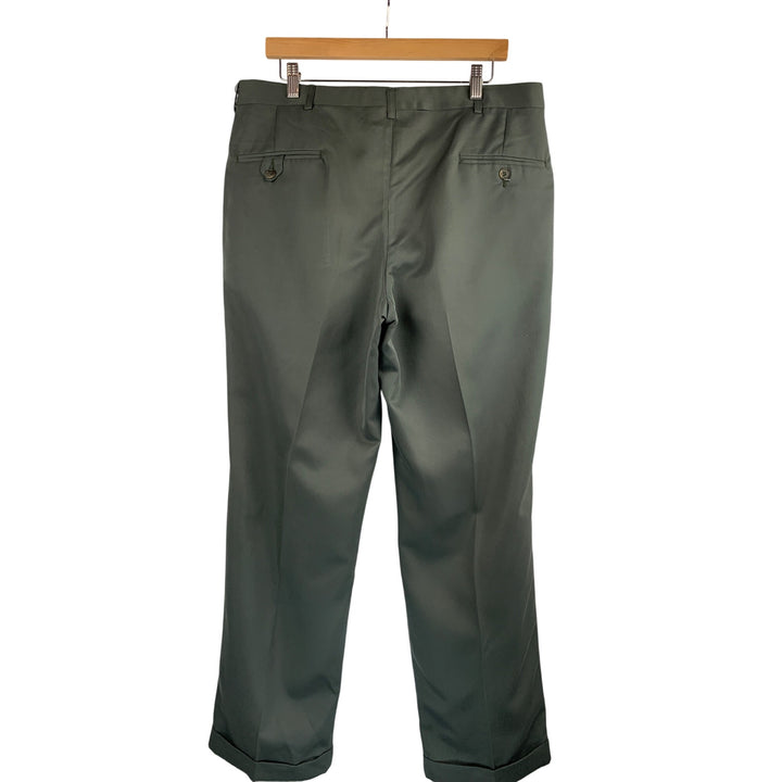 Haggar Black Label Mens Dress Pants 34x30 Micro Polyester Green