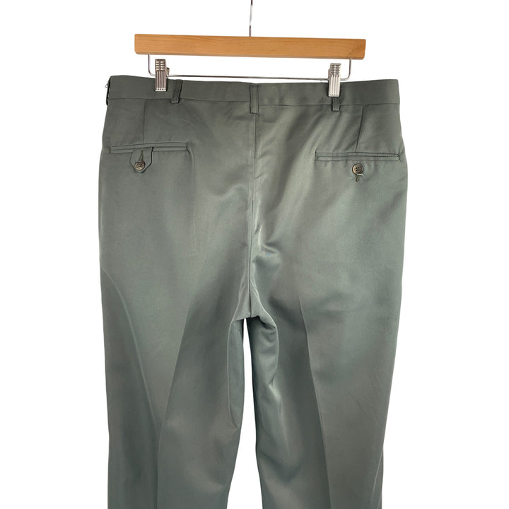 Haggar Black Label Mens Dress Pants 34x30 Micro Polyester Green