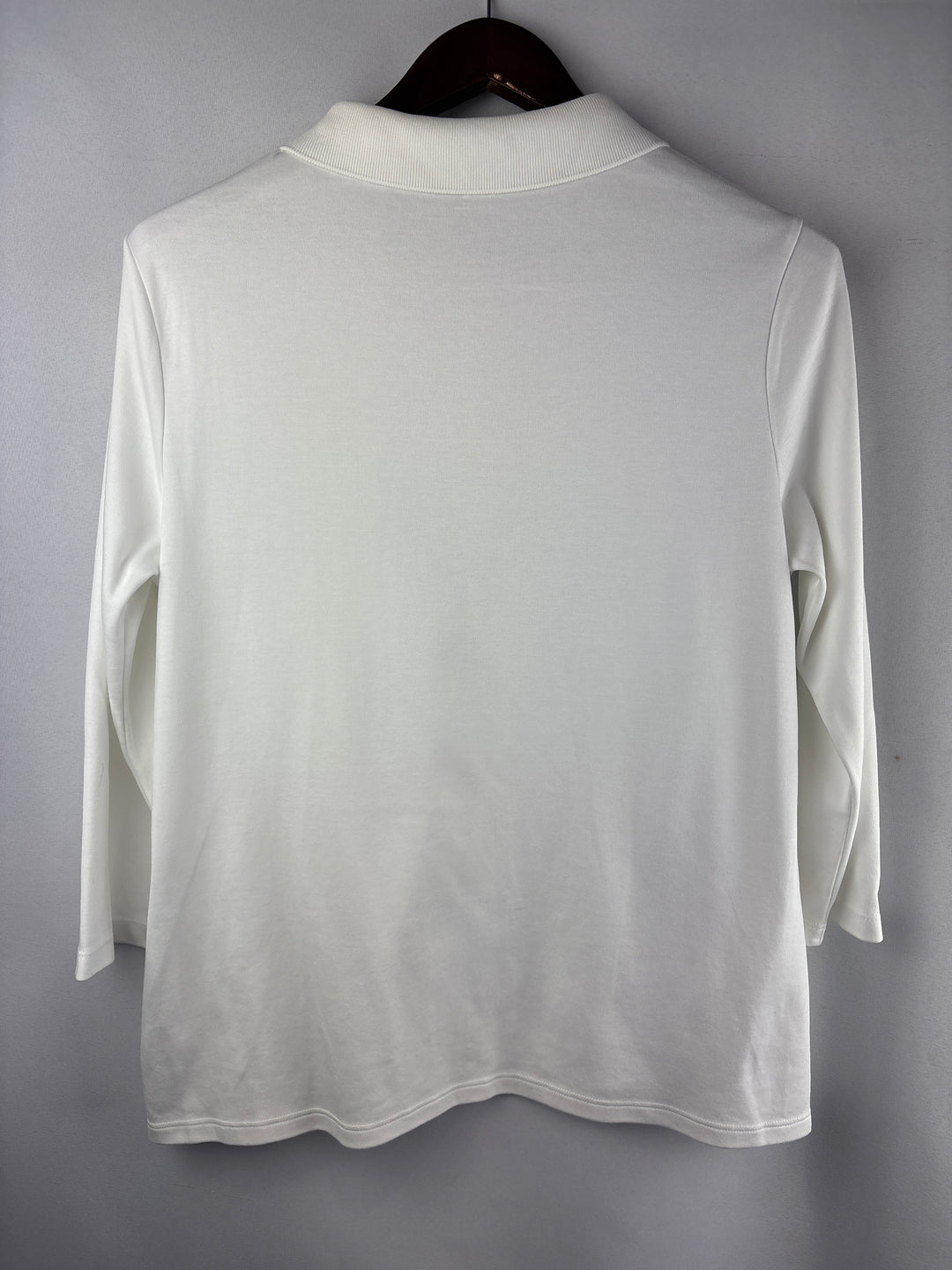 Women’s Lands’ End Large White Half Sleeve Polo Shirt