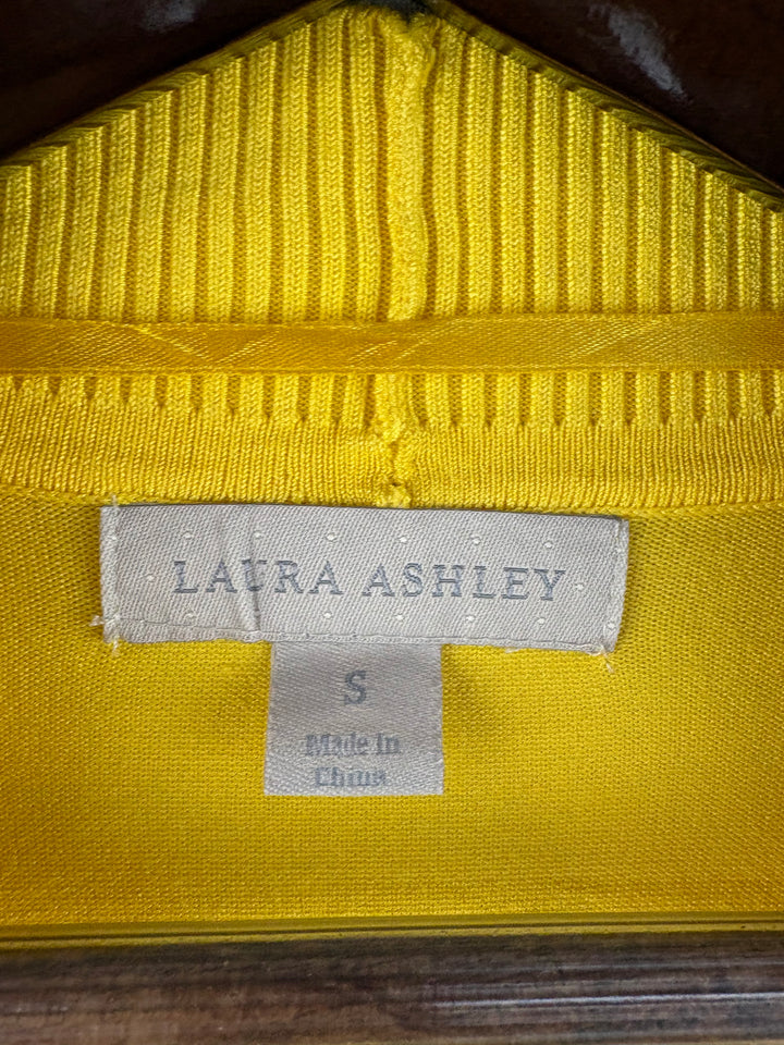 Women’s Laura Ashley Small Bright Yellow 3/4 Sleeve Cardigan
