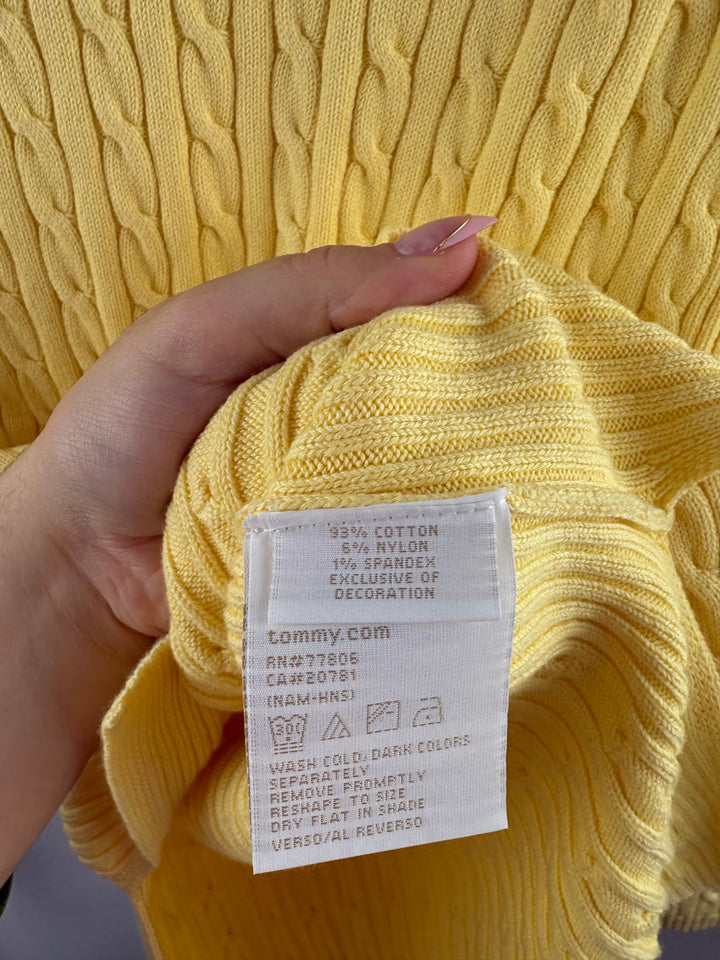 Women’s Tommy Hilfiger Medium Butter Yellow V-Neck Sweater
