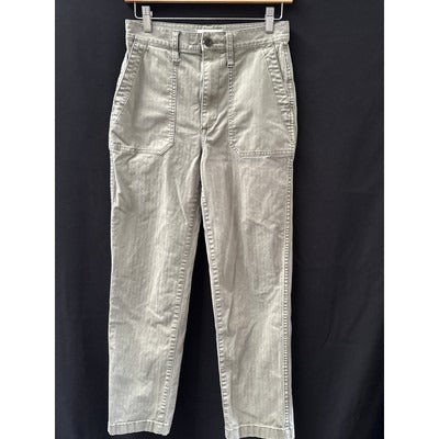 Madewell Womens High-Rise Utility Pants Size 26 Green Cotton