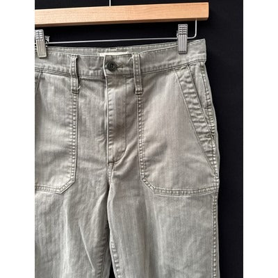 Madewell Womens High-Rise Utility Pants Size 26 Green Cotton