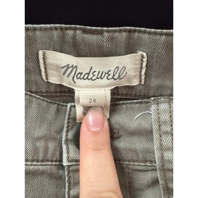 Madewell Womens High-Rise Utility Pants Size 26 Green Cotton