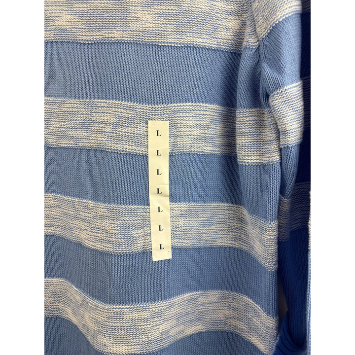 Croft & Barrow Womens Cotton Blue & White Striped Sweater Large