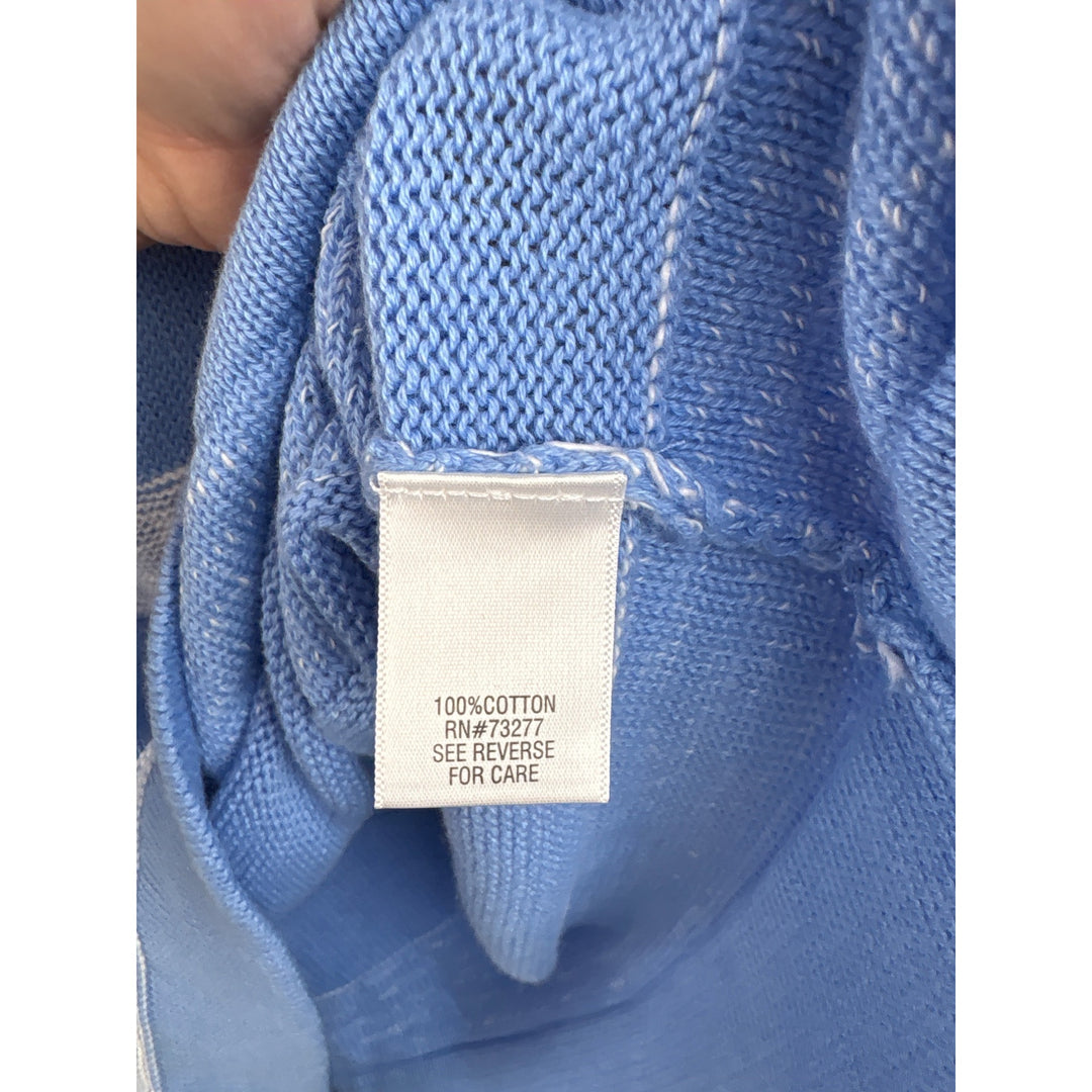 Croft & Barrow Womens Cotton Blue & White Striped Sweater Large