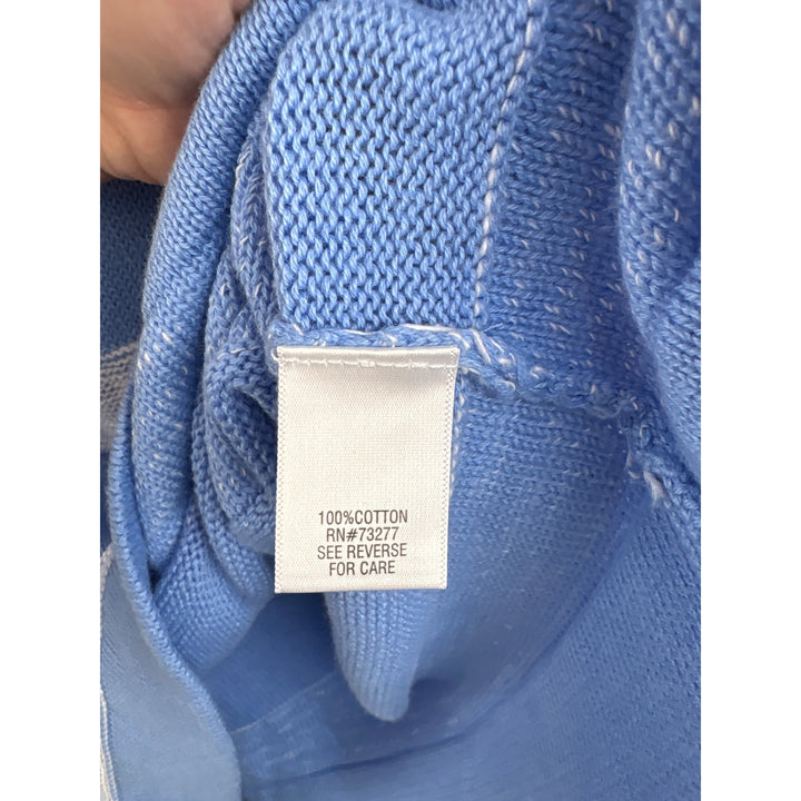 Croft & Barrow Womens Cotton Blue & White Striped Sweater Large