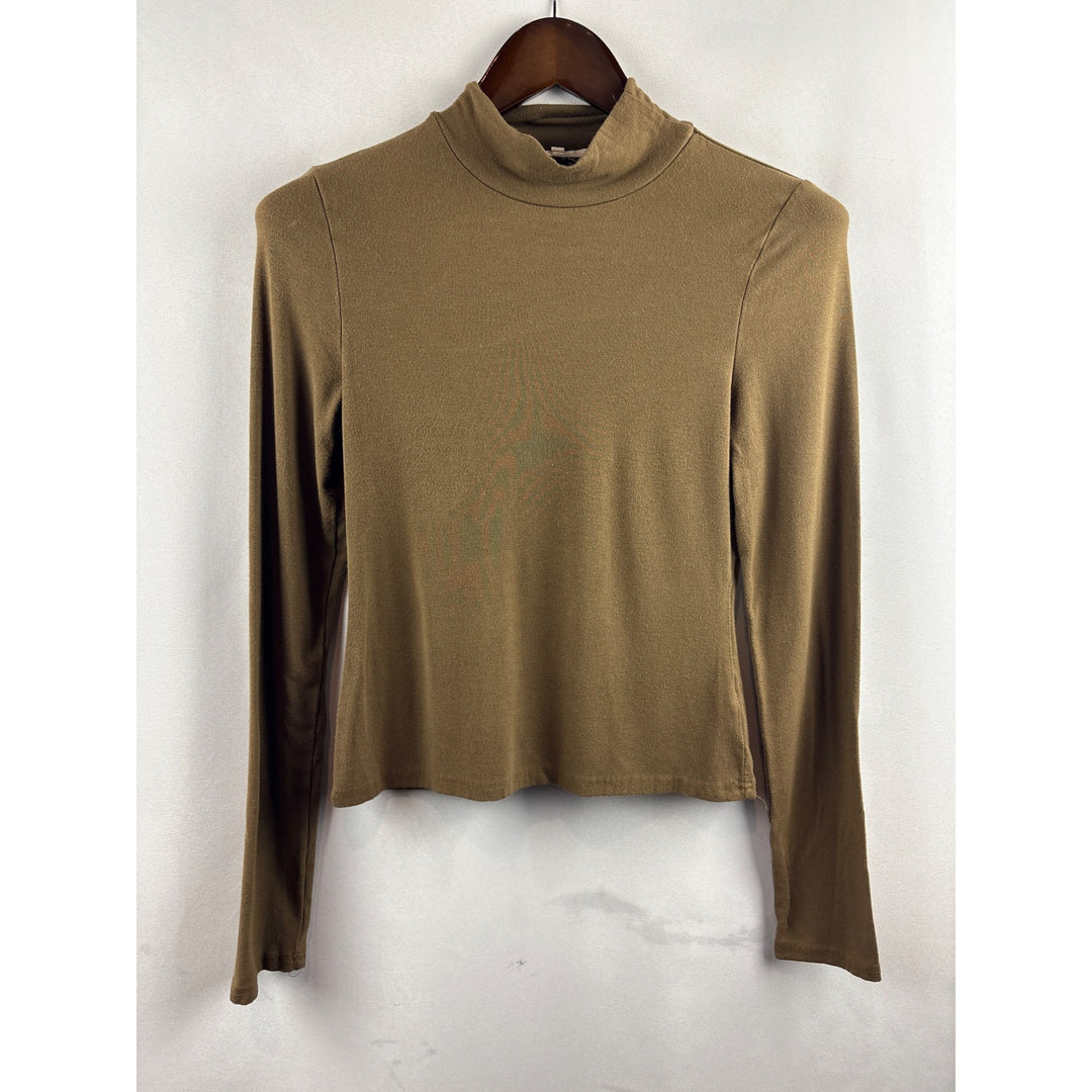 Women’s Et Clet Large Olive Green Long Sleeve Turtleneck