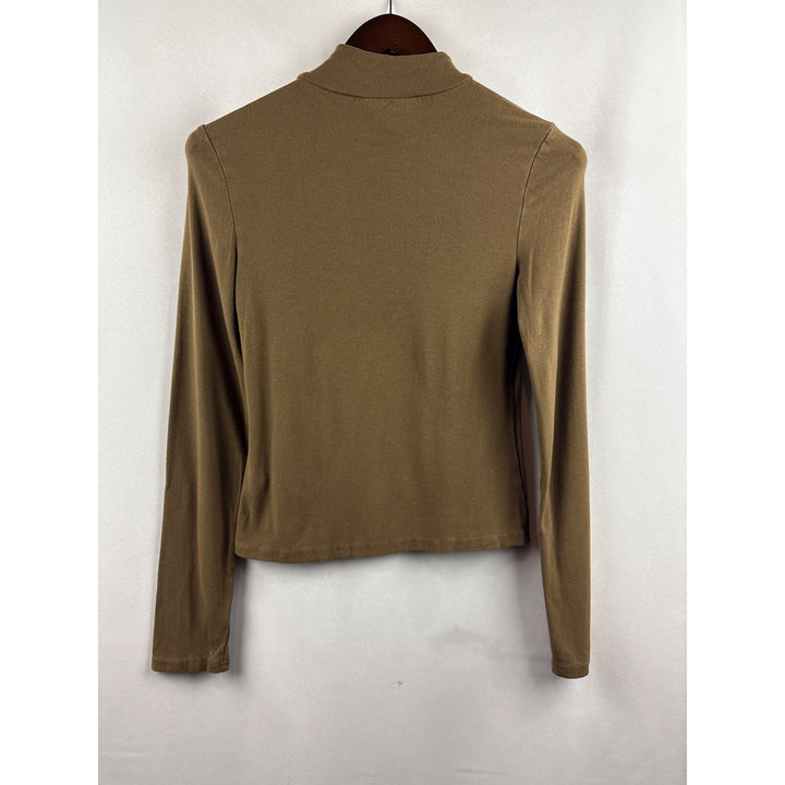 Women’s Et Clet Large Olive Green Long Sleeve Turtleneck