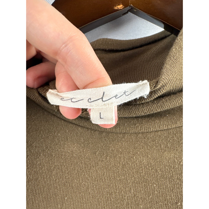 Women’s Et Clet Large Olive Green Long Sleeve Turtleneck