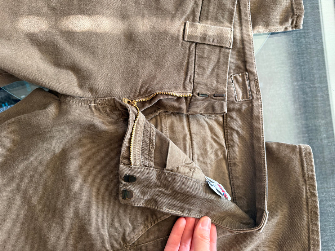 Hudson Brown Skinny Chino Pants Flap Pocket Low Rise Size 24