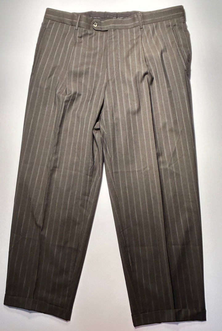 Hugo Boss Vintage Made in USA Men’s Black Pinstripe Wool Suit 46L 40x30