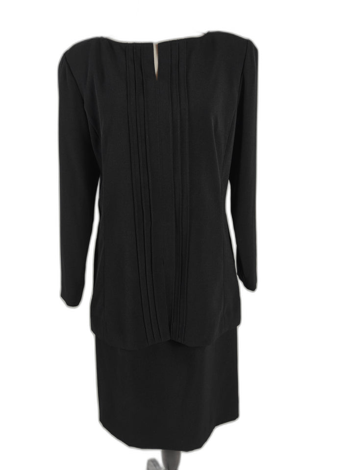 Women’s Jones New York Black Pleated Long Sleeve Dress Size 4