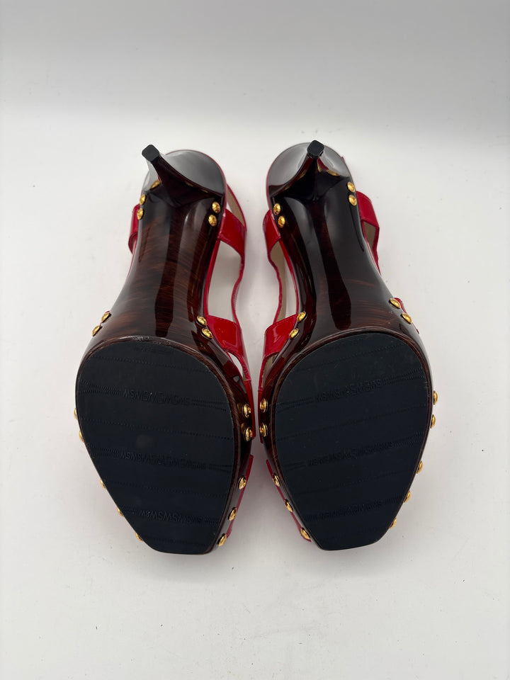 Women’s Stuart Weitzman Size 8.5 Bright Red Strappy Pumps