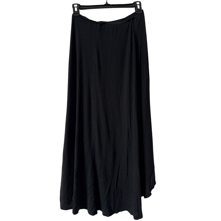 PLEIONE Black Women’s Ruffle Asymmetric Long Skirt Sz M