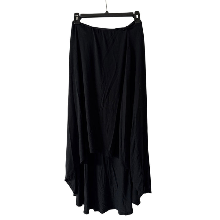 PLEIONE Black Women’s Ruffle Asymmetric Long Skirt Sz M