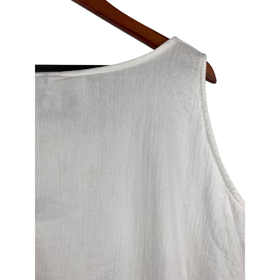 Xama By Rossana Ramirez Womens Sleeveless White Button Detail Top Size G