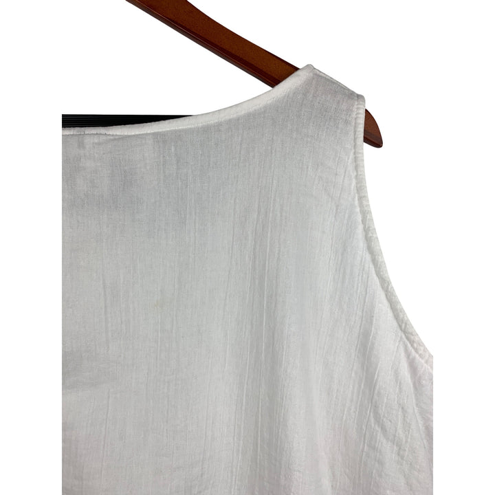 Xama By Rossana Ramirez Womens Sleeveless White Button Detail Top Size G