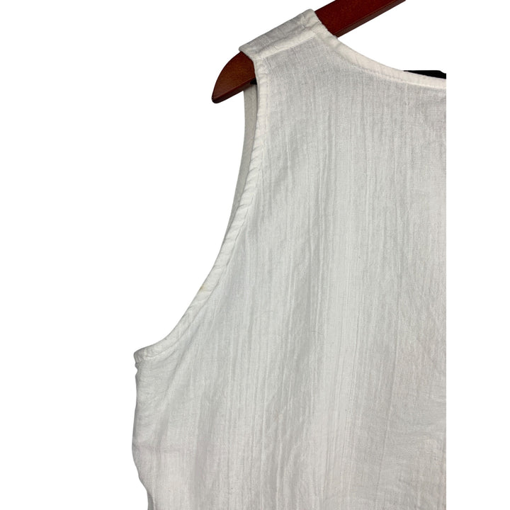 Xama By Rossana Ramirez Womens Sleeveless White Button Detail Top Size G