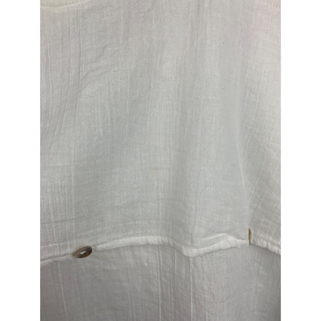 Xama By Rossana Ramirez Womens Sleeveless White Button Detail Top Size G