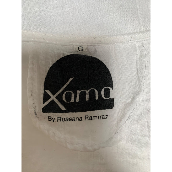 Xama By Rossana Ramirez Womens Sleeveless White Button Detail Top Size G