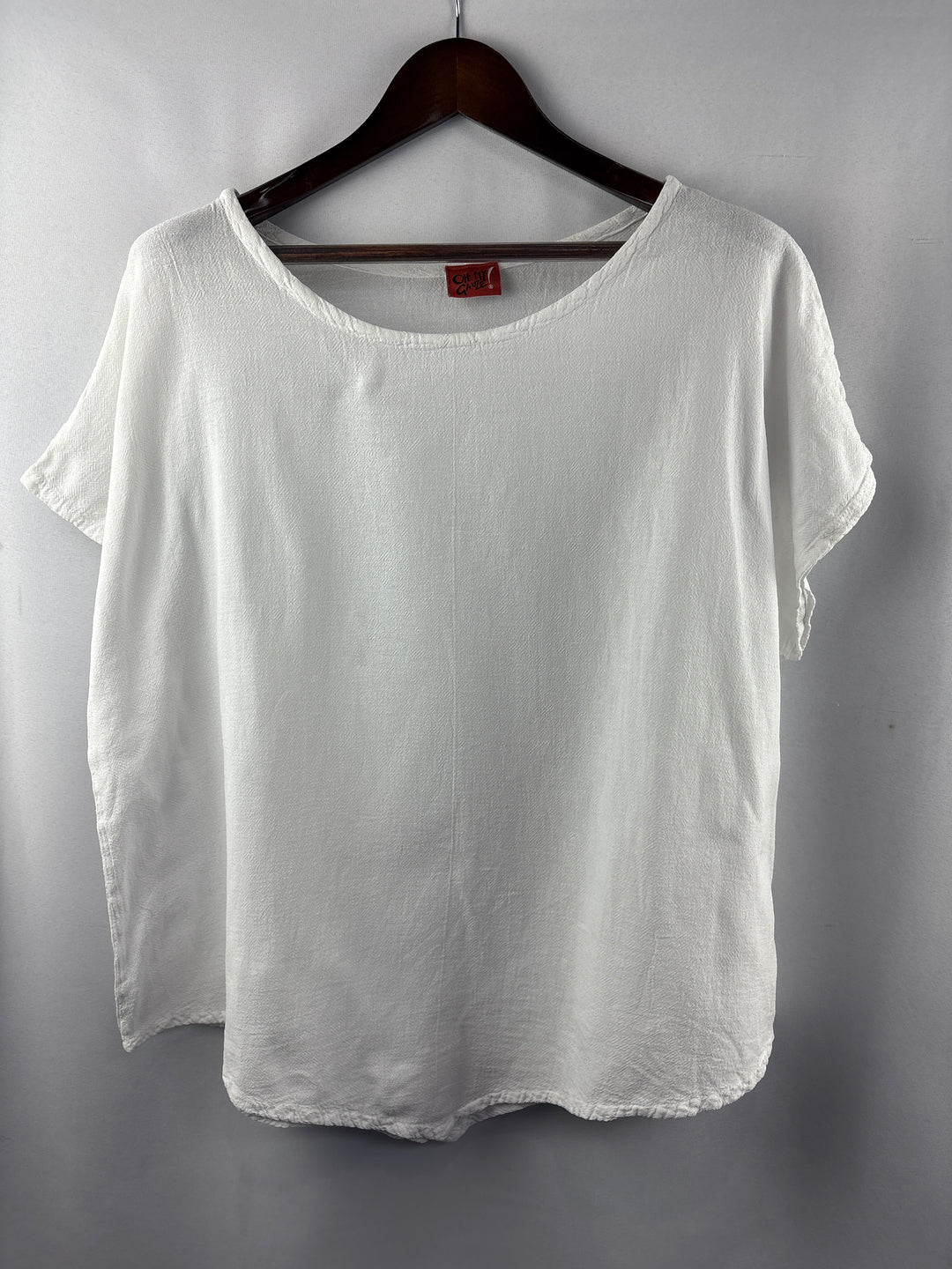 Women’s Oh My Gauze! XXL White Short Sleeve Blouse