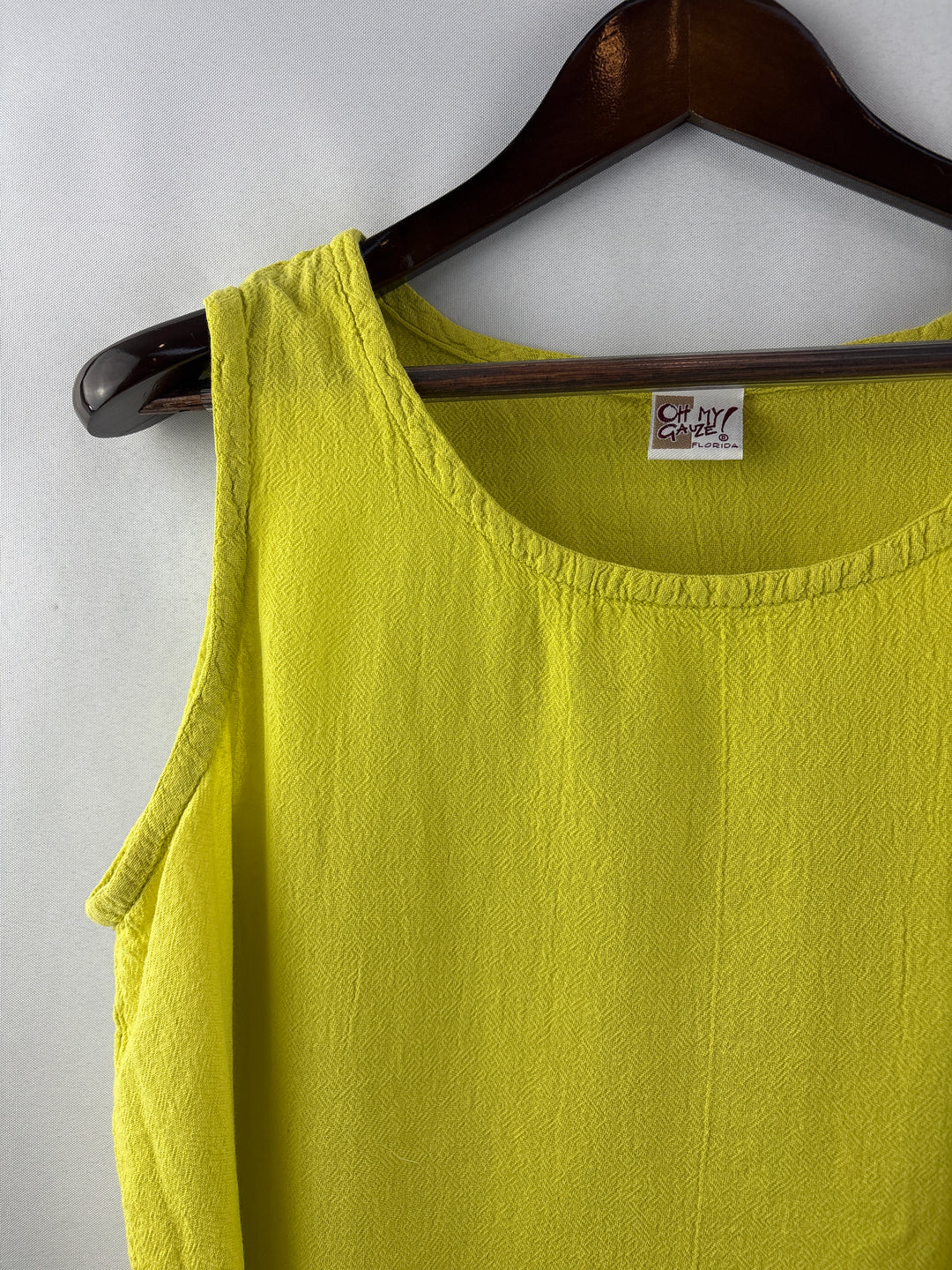 Women’s Oh My Gauze! XXL Mustard Yellow Sleeveless Blouse