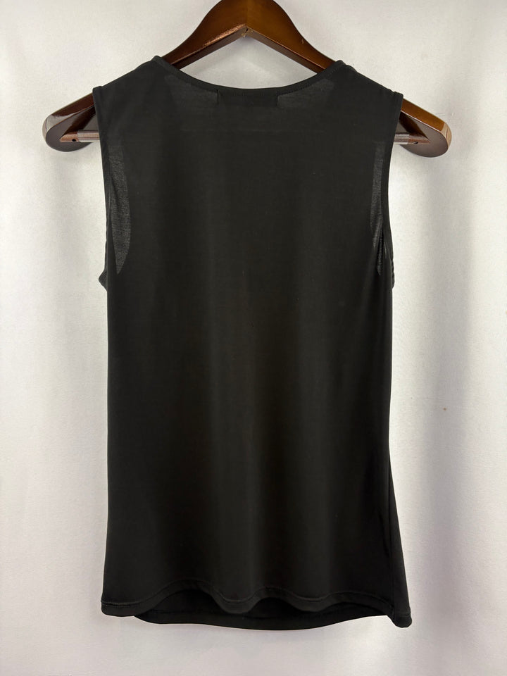 Women’s Ellen Tracy Small Black Cowelneck Sleeveless Blouse