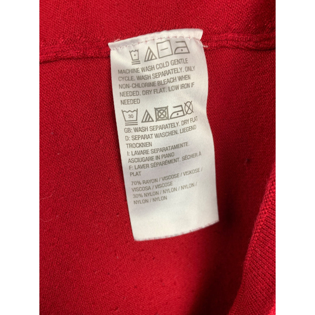 Susan Graver Modern Essentials Red V-Neck Long Sleeve Top Womens Size S