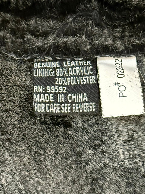Bachrach Black Suede Fur‑Lined Vintage Jacket SzL