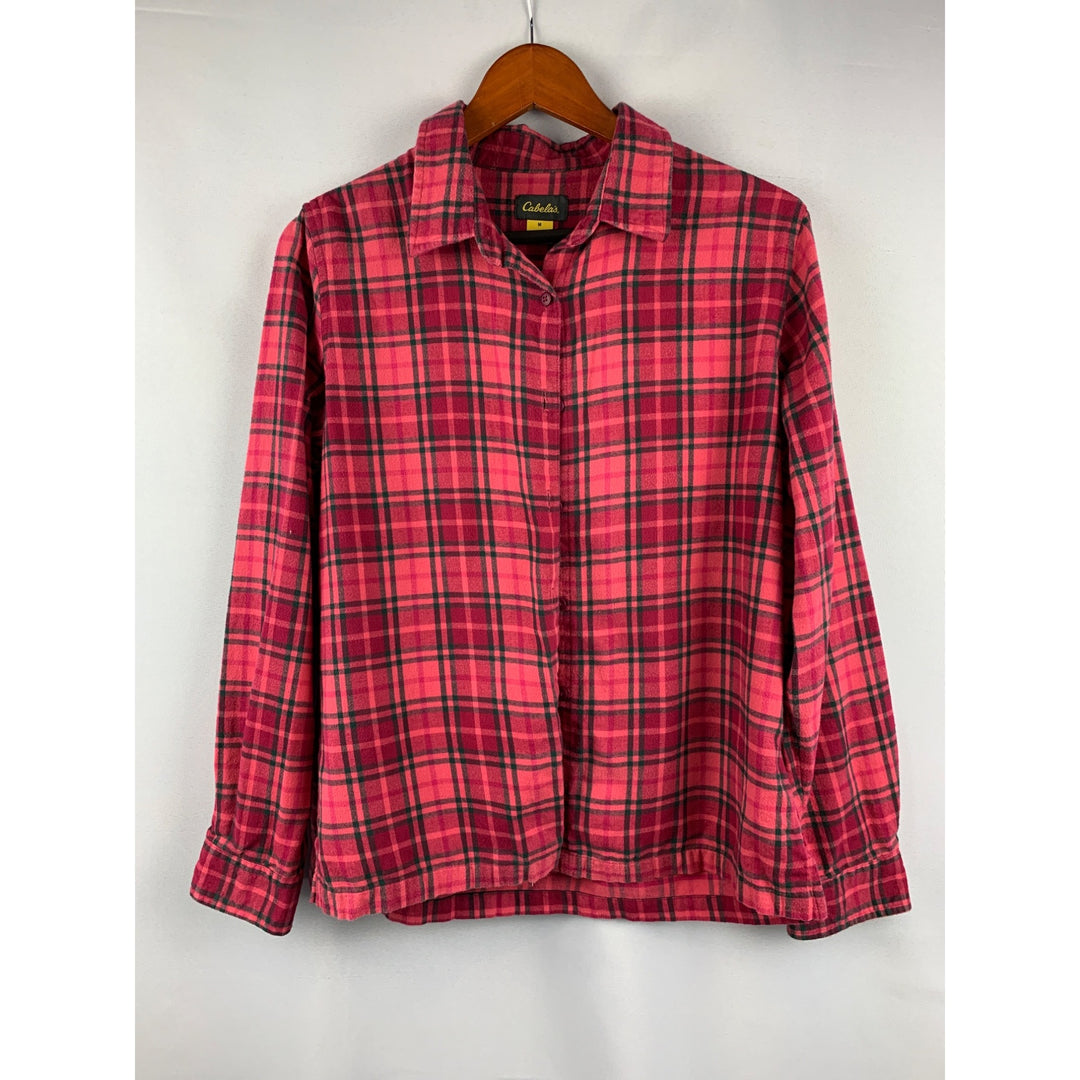 Cabelas Womens Plaid Flannel Shirt Size M