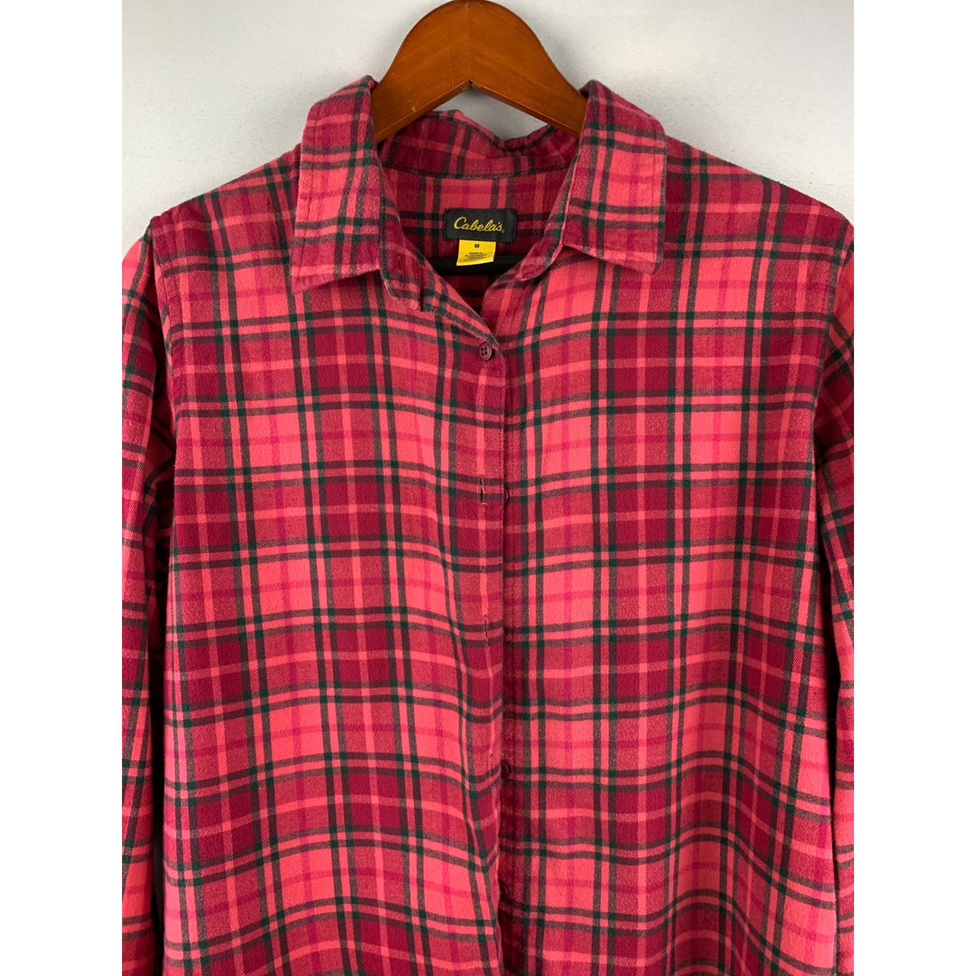 Cabelas Womens Plaid Flannel Shirt Size M