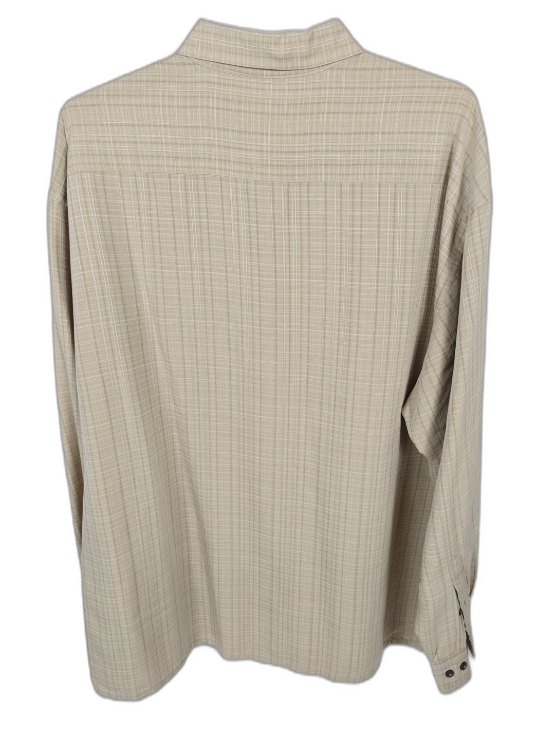 Moda Campia Moda Men's XL Beige Plaid Button Front Shirt Silk Blend Long Sleeve