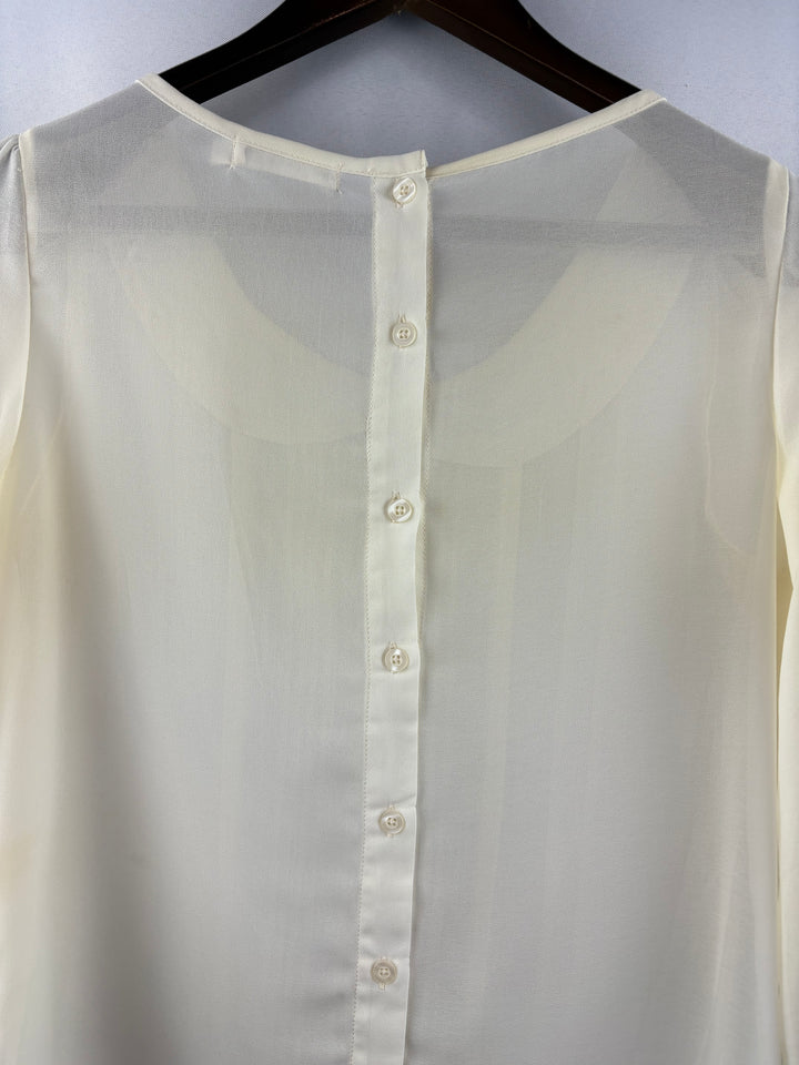 Women’s Lush Medium Cream 3/4 Sleeve Peasant Blouse