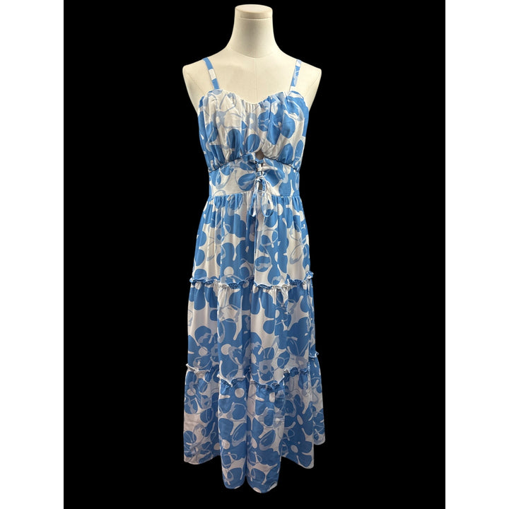 Women’s Grace Karin Medium Blue & White Floral Maxi Dress
