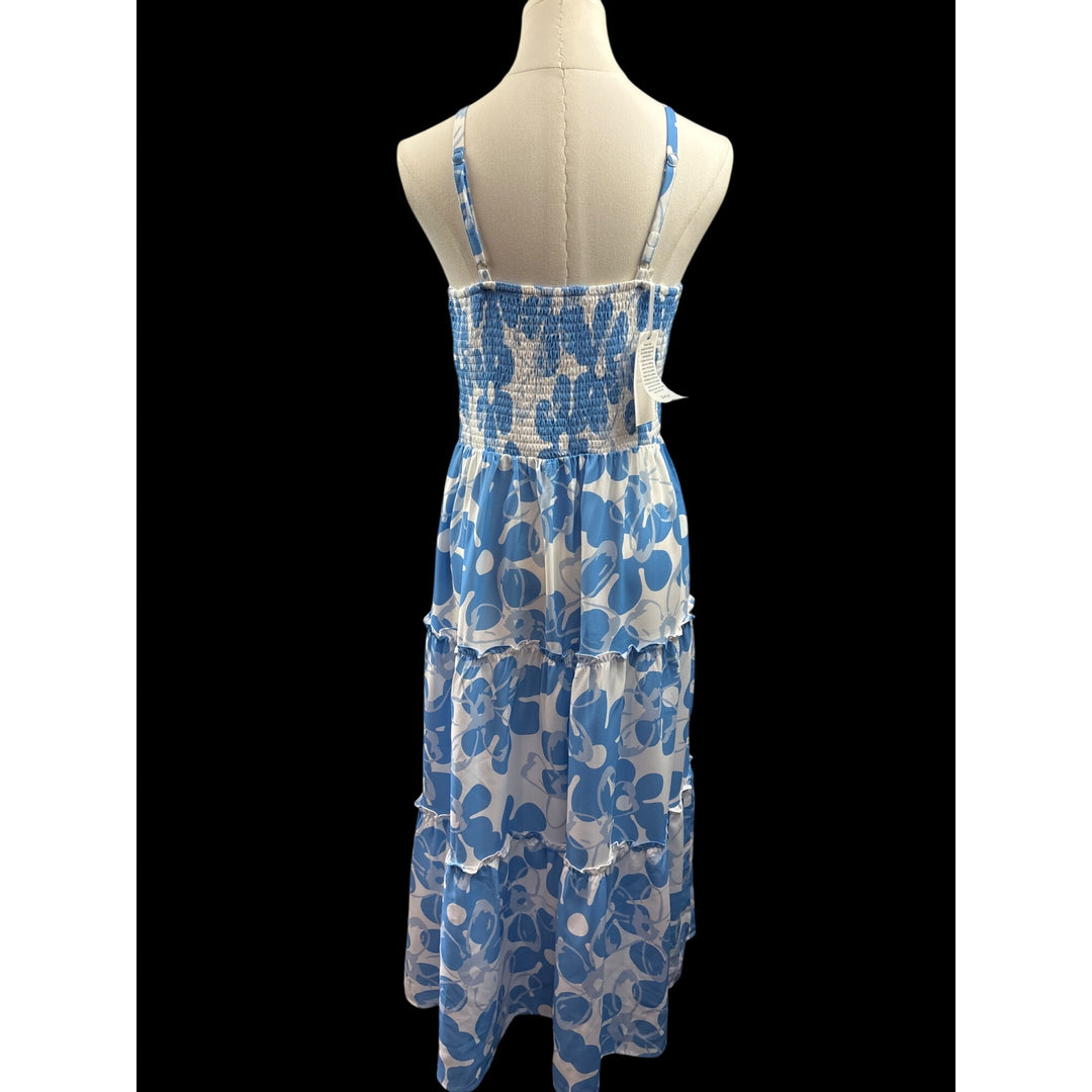 Women’s Grace Karin Medium Blue & White Floral Maxi Dress