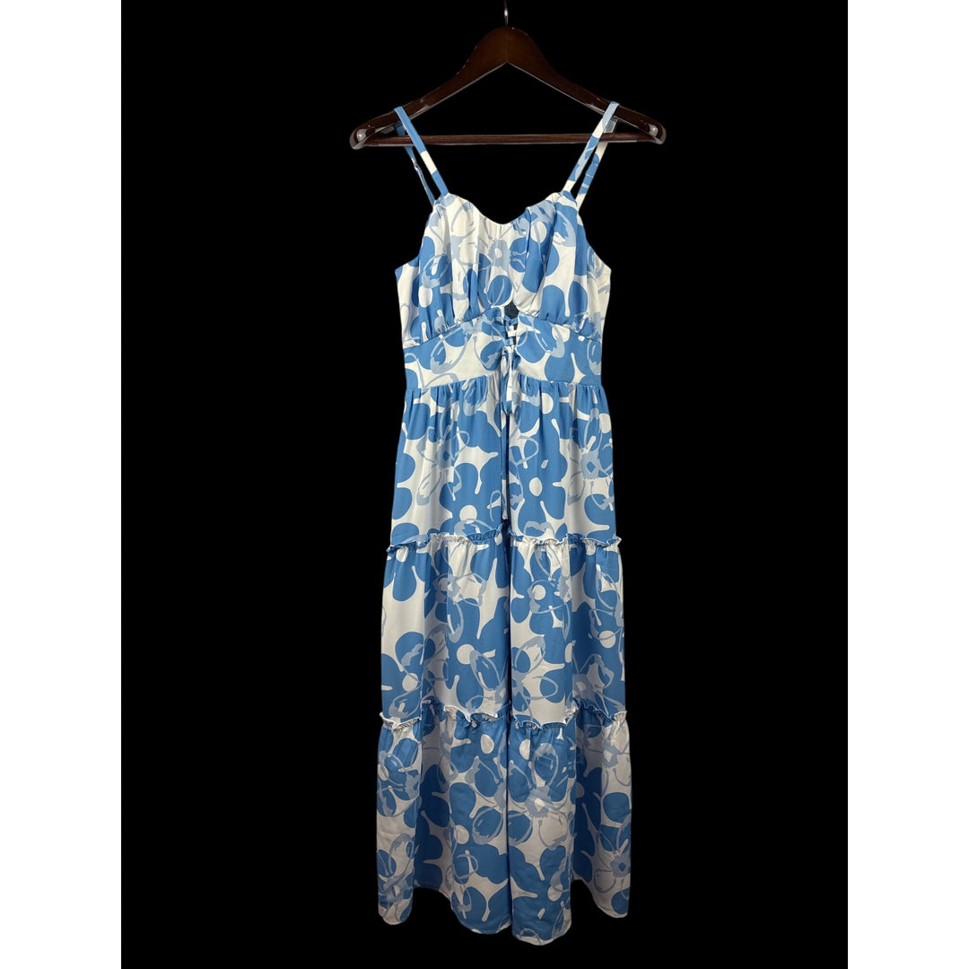Women’s Grace Karin Medium Blue & White Floral Maxi Dress