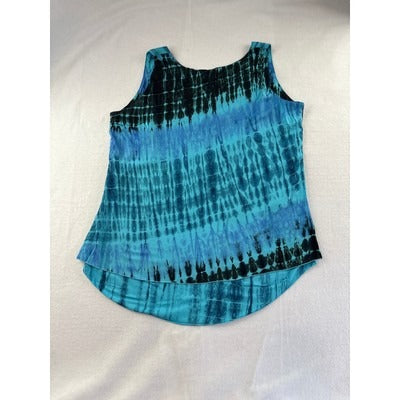 Women’s Jolie Size XL Blue Tie-Dyed Tank.