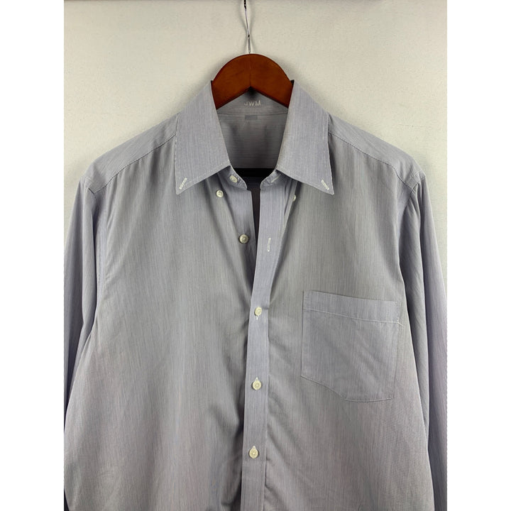 JWM Mens Long Sleeve Pinstripe Dress Shirt