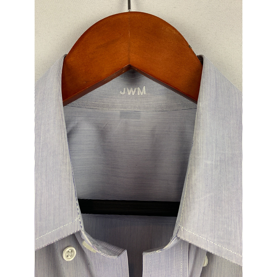 JWM Mens Long Sleeve Pinstripe Dress Shirt