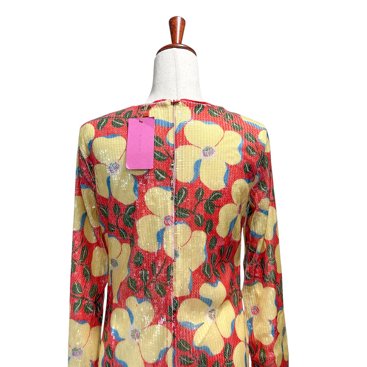 Rhode Size 4 NWT Terry Dress Scarlet Martinique Midi Vacation Boho Sequined