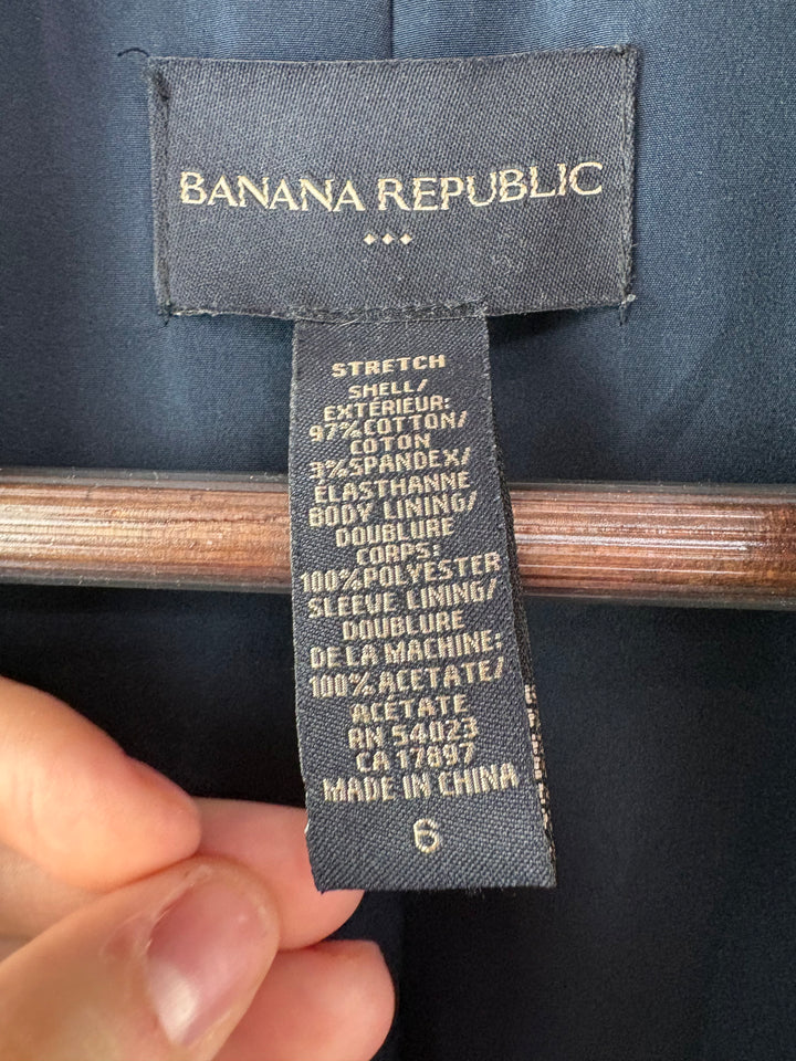 Women’s Banana Republic Size 6 Black Short Sleeve Blazer