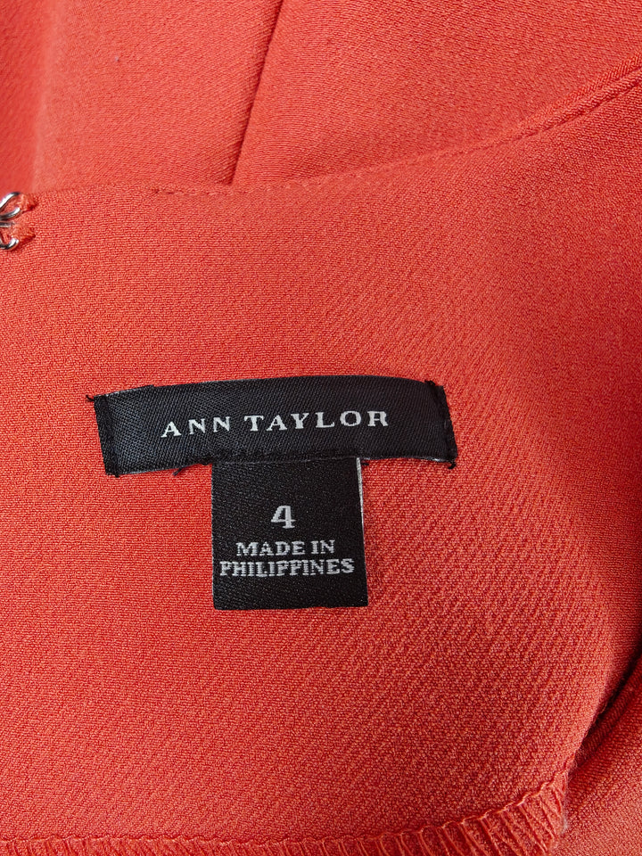 Women’s Ann Taylor Ruffle Hem Dress Coral Size 4