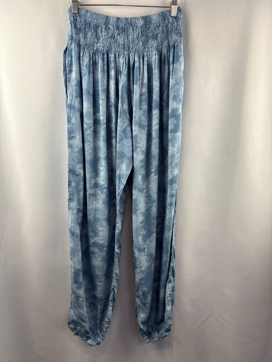 Women’s Lotus &amp; Luna Small Grayish Blue Tie-Dye Harem Pants