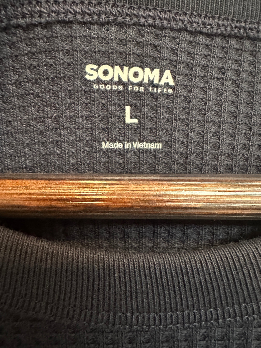 Men’s Sonoma Blue Striped Waffle Jersey Size L